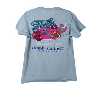 Simply Southern T-Shirt Tennessee Nashville Home Is Where The Heart Is Blue S
